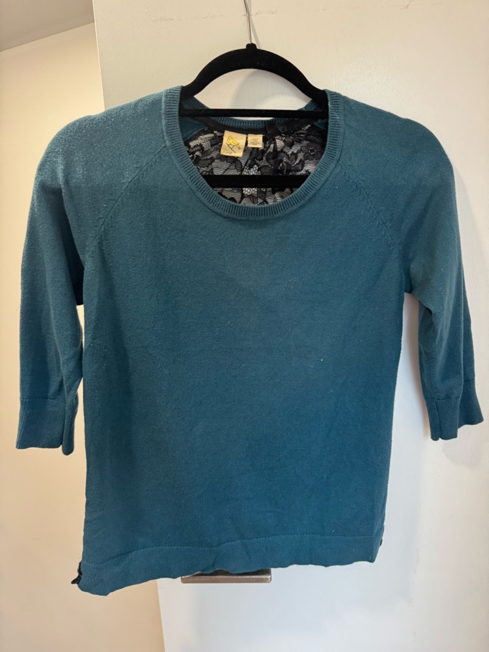Anthropologie Teal Scoop Neck Sweater